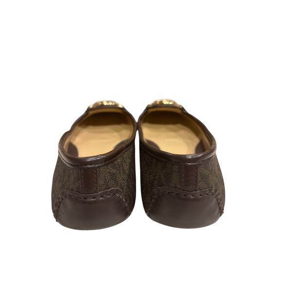 Michael Kors Moccasin Flat Ballet Shoes Women Size 6M Brown Leather Studded Logo - Picture 5 of 8